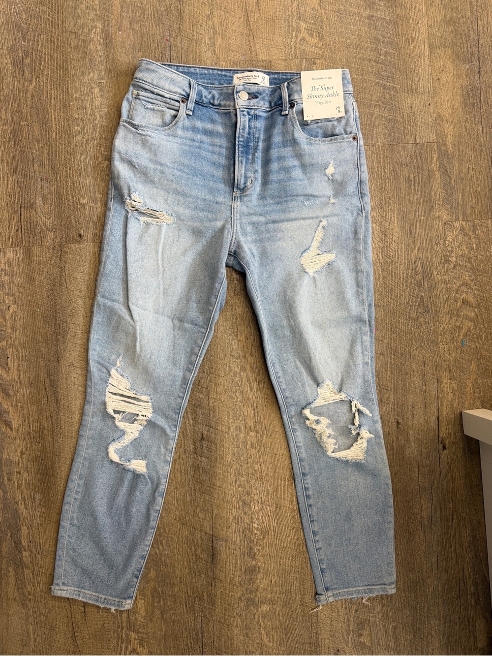 Abercrombie & Fitch Light Blue Distressed Skinny Jeans